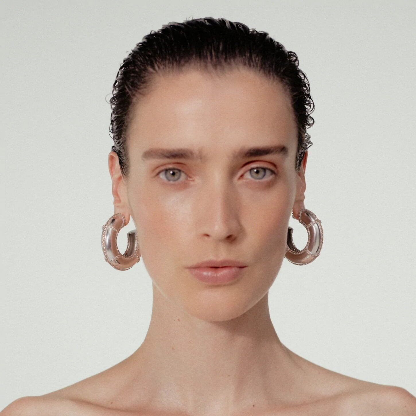 Gaia Silver Champagne Küpe